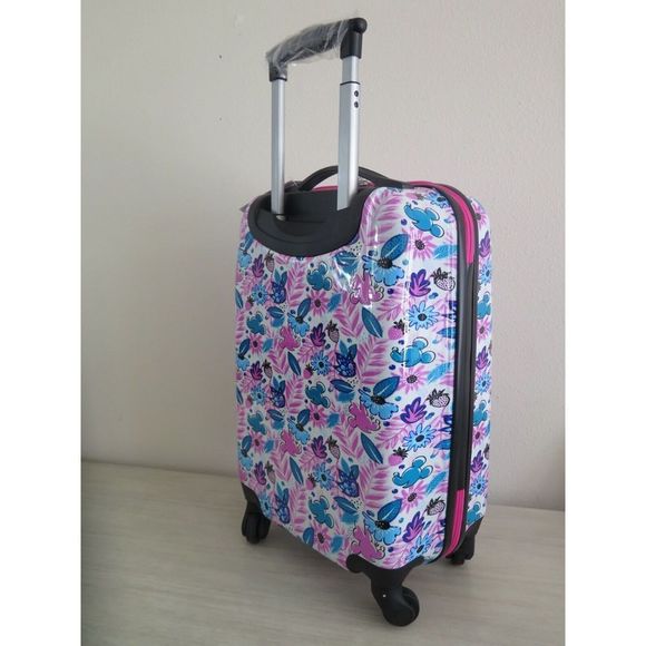 Disney Minnie/Mickey Mouse Hardshell Spinner Luggage 20” Upright Suitcase - Picture 11 of 12